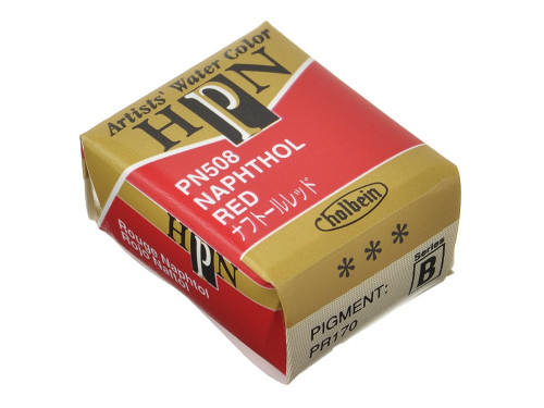 Artists' Watercolor paint - Holbein - Naphthol Red, half-pan