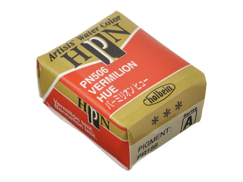 Artists' Watercolor paint - Holbein - Vermilion Hue, half-pan