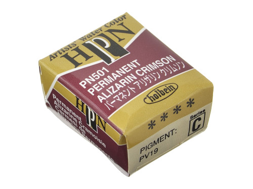 Artists' Watercolor paint - Holbein - Permanent Alizarin Crimson, half-pan