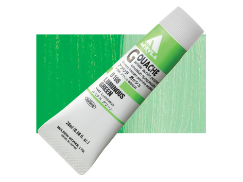 Farba gwasz Acryla Gouache - Holbein - Luminous Green, 20 ml