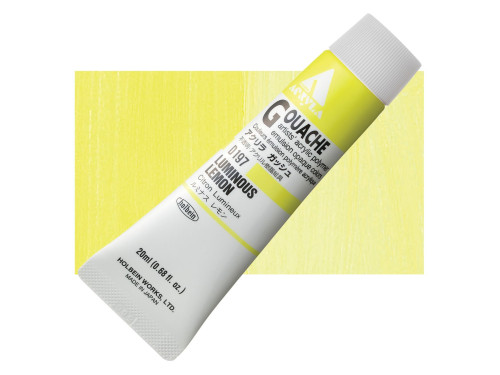Farba gwasz Acryla Gouache - Holbein - Luminous Lemon, 20 ml