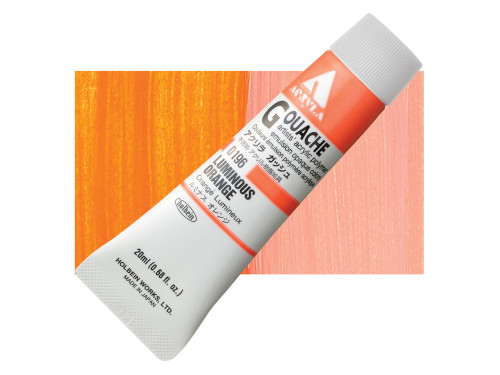 Farba gwasz Acryla Gouache - Holbein - Luminous Orange, 20 ml