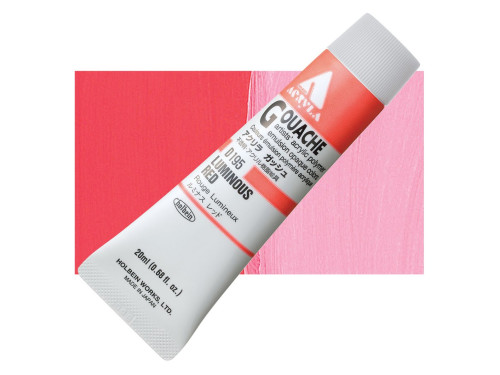 Farba gwasz Acryla Gouache - Holbein - Luminous Red, 20 ml