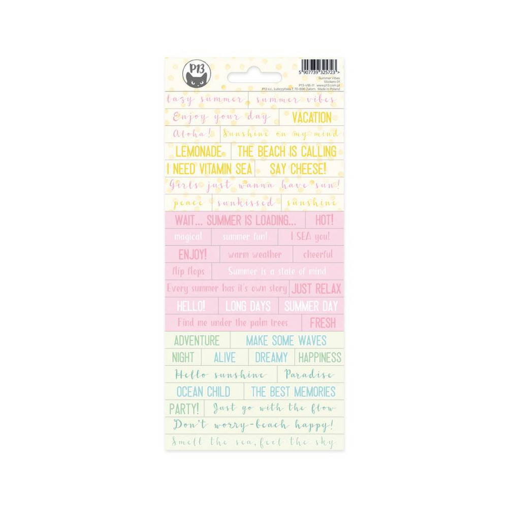 Arkusz naklejek 10,5 x 23 cm - Piątek Trzynastego - Summer Vibes 01