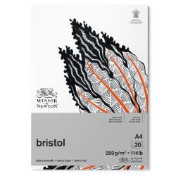 Bristol paper pad - Winsor & Newton - extra smooth, A4, 250g, 20 sheets