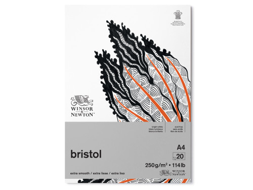 Blok do markerów i tuszu Bristol - Winsor & Newton - bardzo gładki, A4, 250g, 20 ark.