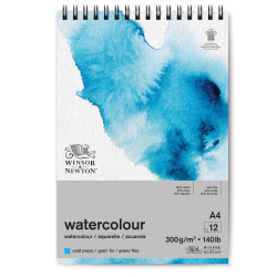 Watercolor spiral paper pad - Winsor & Newton - cold press, A4, 300g, 12 sheets