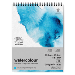 Blok do akwareli ze spiralą - Winsor & Newton - cold press, 28 x 36 cm, 300g, 12 ark.