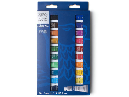 Set of Cotman Watercolor paints - Winsor & Newton - 20 colors x 5 ml