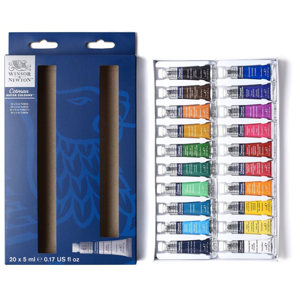 Zestaw farb akwarelowych Cotman - Winsor & Newton - 20 kolorów x 5 ml