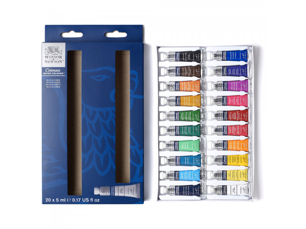 Zestaw farb akwarelowych Cotman - Winsor & Newton - 20 kolorów x 5 ml