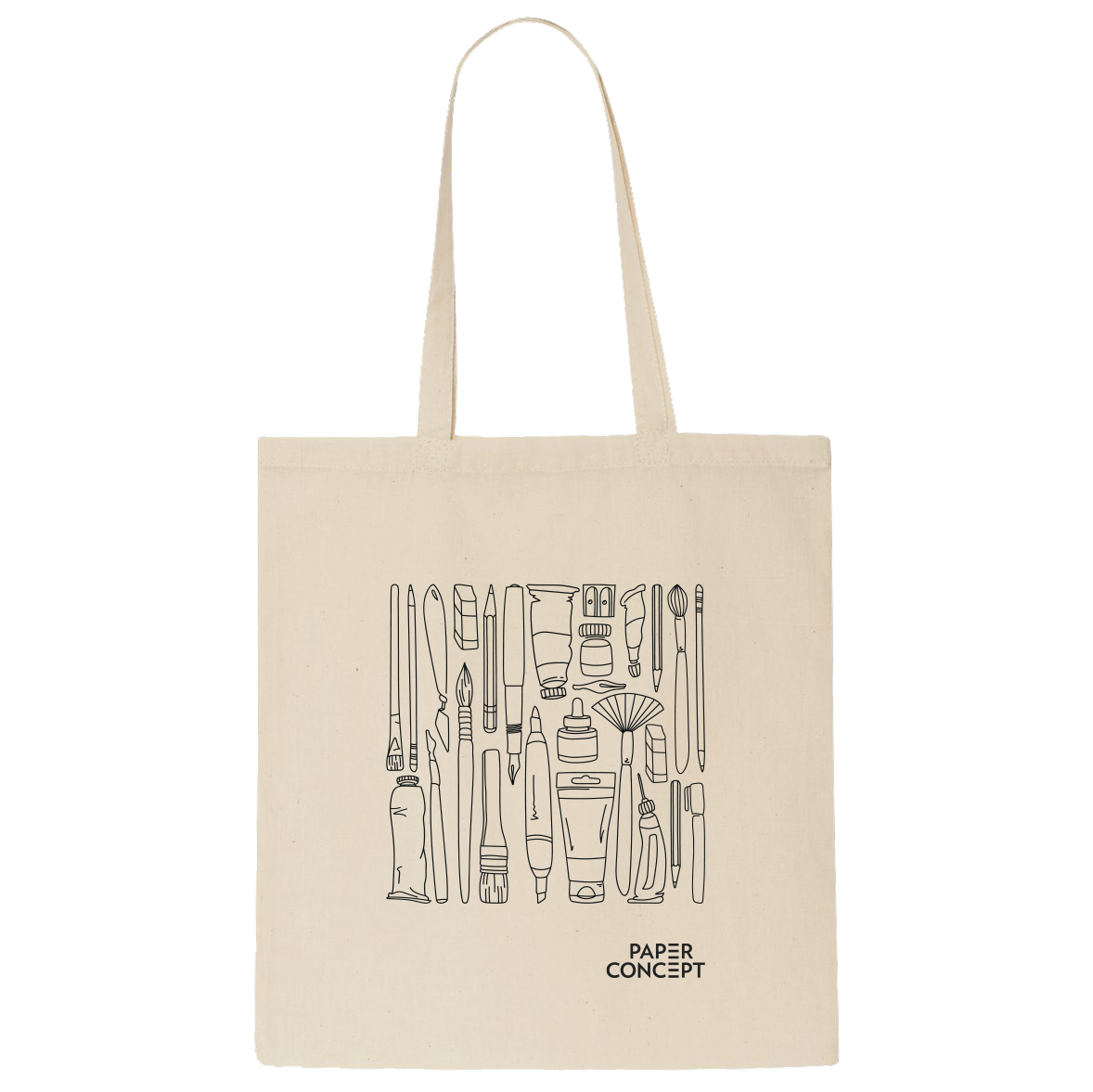 Eco cotton bag - PaperConcept - artistic, ecru, 38 x 42 cm
