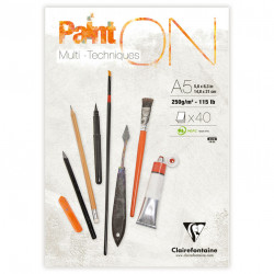 Paint'On Mixed Media paper pad - Clairefontaine - extra white, A5, 250g, 40 sheets