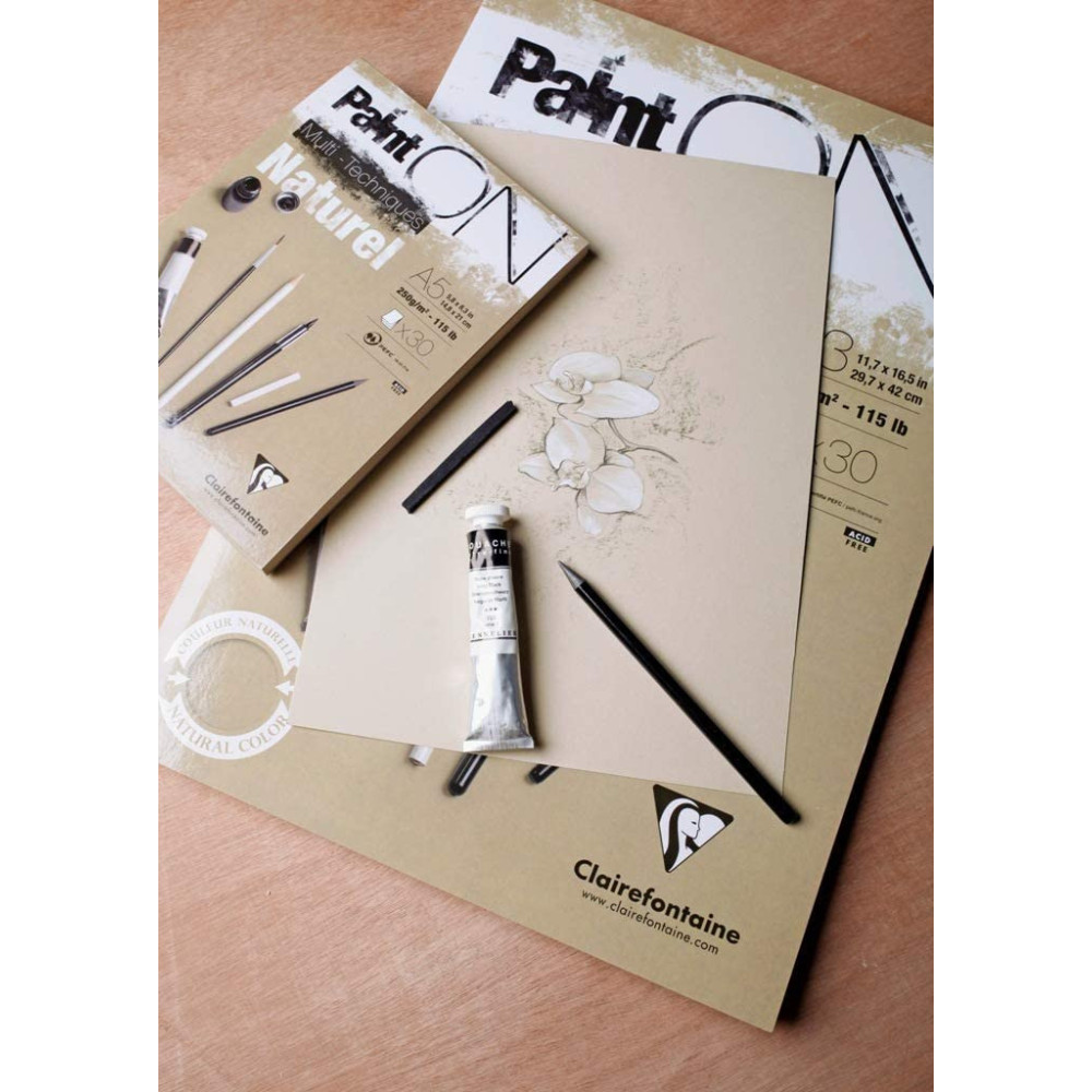 Paint'On Mixed Media paper pad - Clairefontaine - natural, A5, 250g, 30 sheets