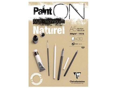 Paint'On Mixed Media paper pad - Clairefontaine - natural, A5, 250g, 30 sheets