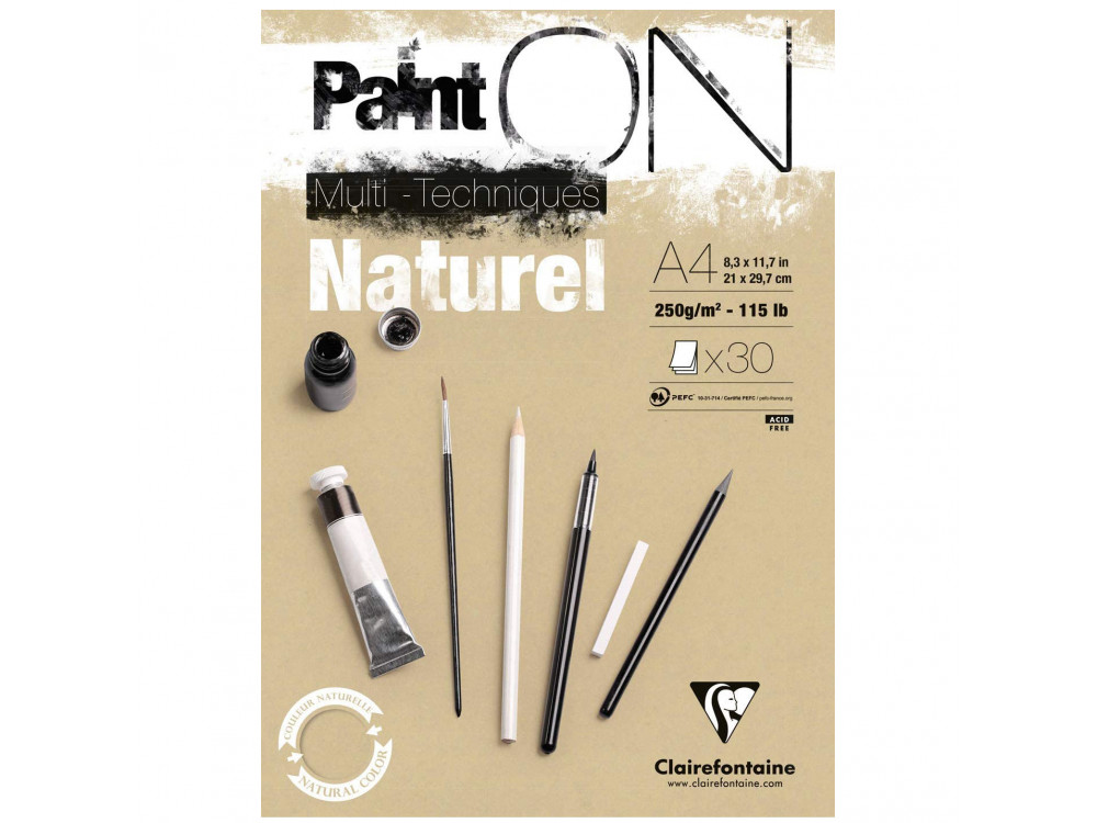 Paint'On Mixed Media paper pad - Clairefontaine - natural, A4, 250g, 30 sheets