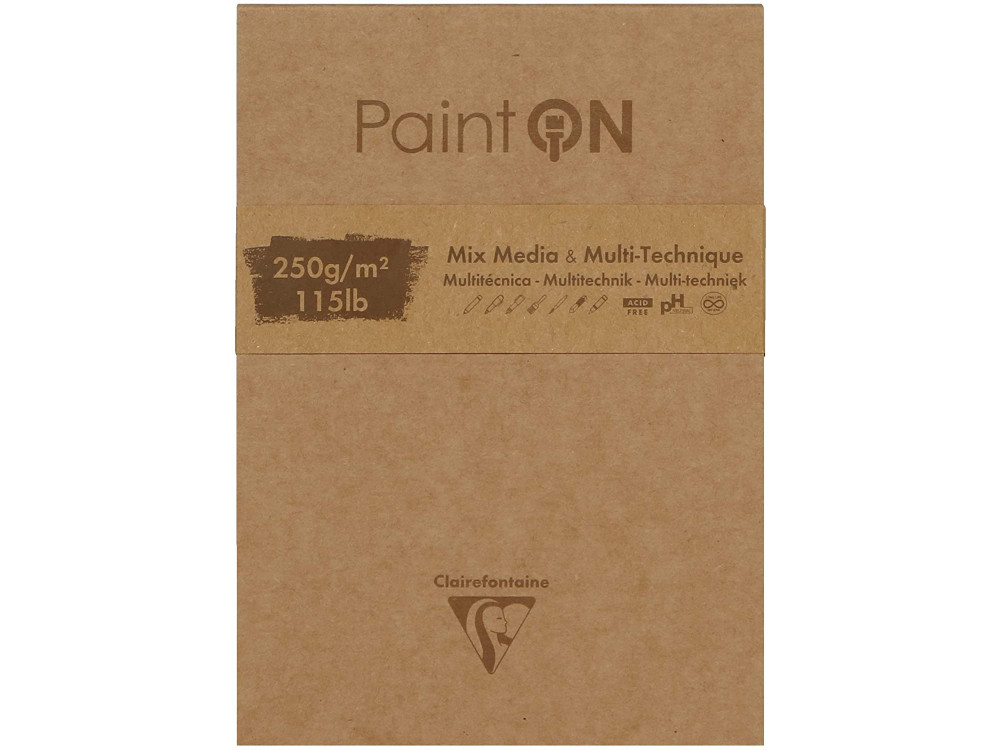 Paint'On Mixed Media paper pad - Clairefontaine - assorted colors, 10,5 x 14,8 cm, 250g, 50 sheets