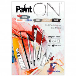 Paint'On Mixed Media paper pad - Clairefontaine - assorted colors, A5, 250g, 24 sheets