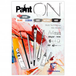 Blok uniwersalny Paint'On Mixed Media - Clairefontaine - 6 kolorów, A4, 250g, 24 ark.