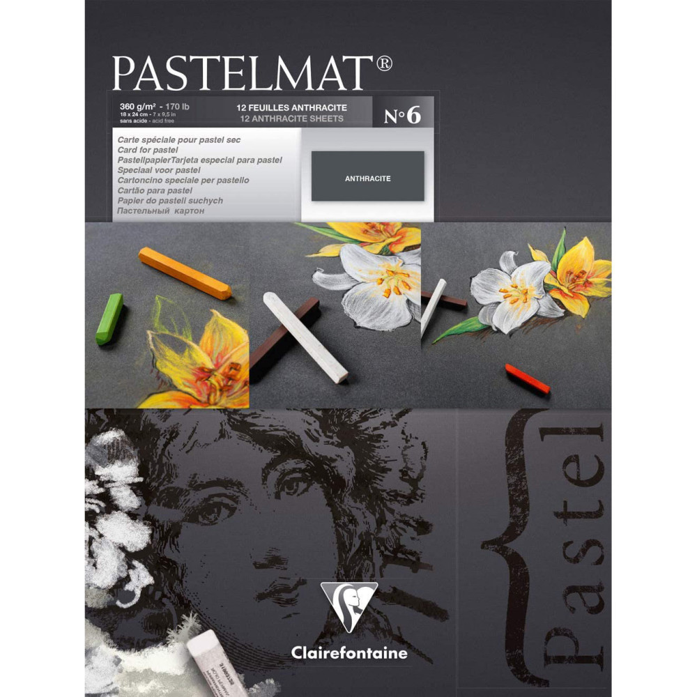 Papier do pasteli suchych Pastelmat - Clairefontaine - nr 6, 18 x 24 cm, 300g, 12 ark.