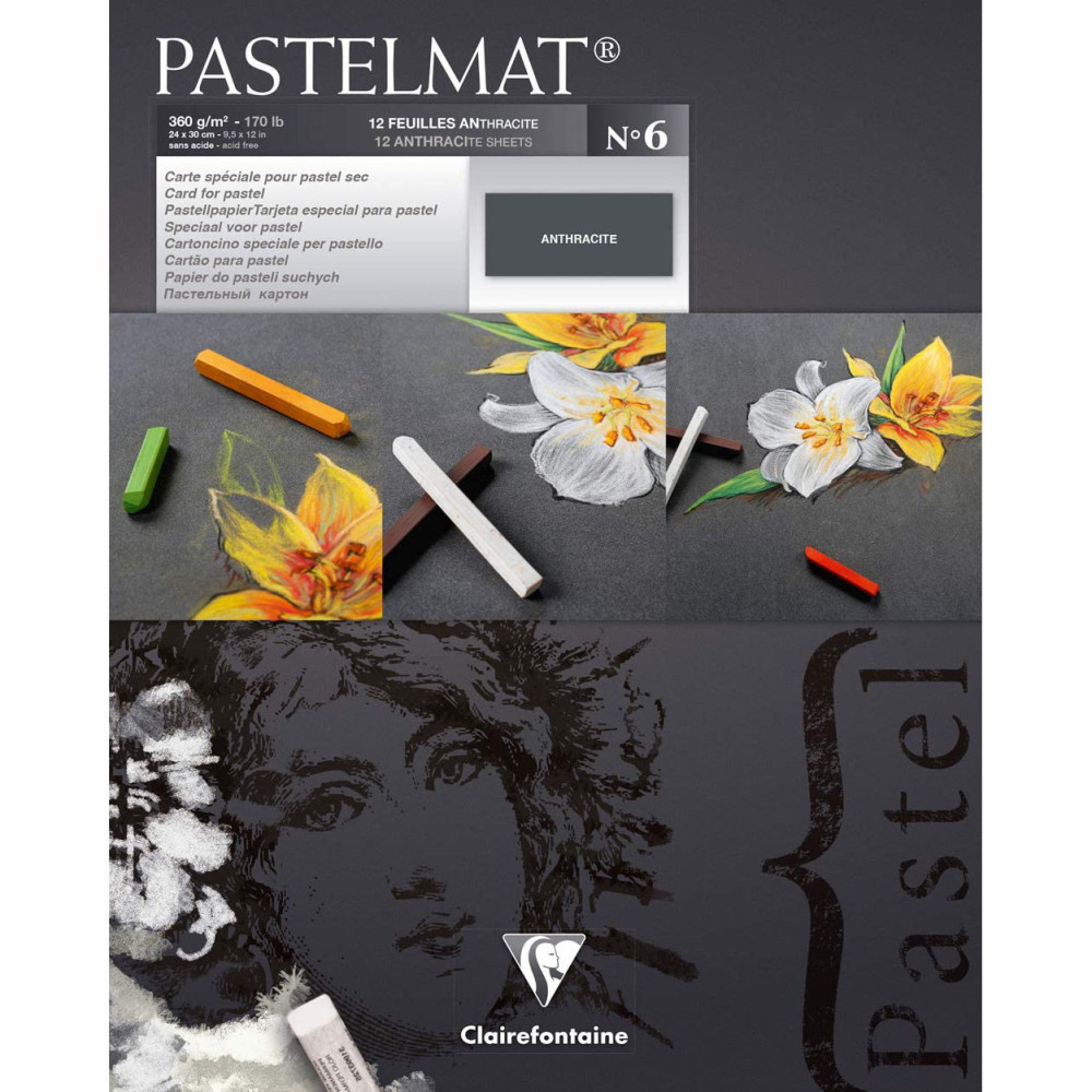 Pastelmat paper pad - Clairefontaine - no. 6, 24 x 30 cm, 300g, 12 sheets