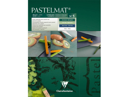 Papier do pasteli suchych Pastelmat - Clairefontaine - nr 5, 18 x 24 cm, 300g, 12 ark.