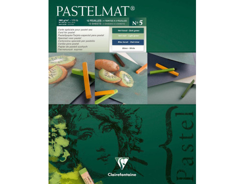 Pastelmat paper pad - Clairefontaine - no. 5, 24 x 30 cm, 300g, 12 sheets