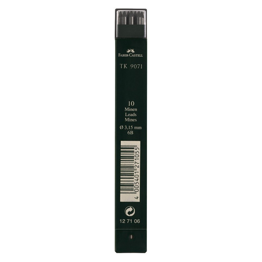 Mechanical pencil lead refills - Faber-Castell - 6B, 10 pcs.