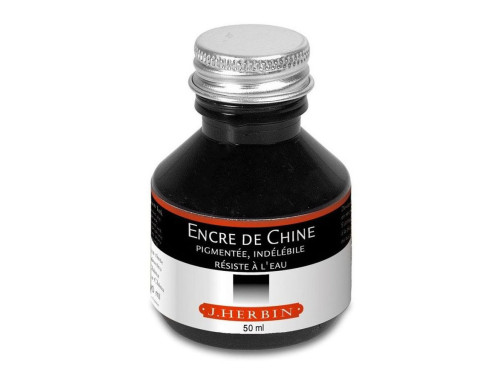 Tusz do kaligrafii Indian Ink - J.Herbin - czarny, 50 ml