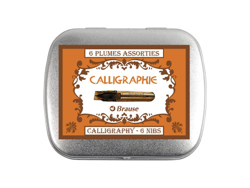 Set of Bandzug nibs in metal case - Brause - 6 pcs