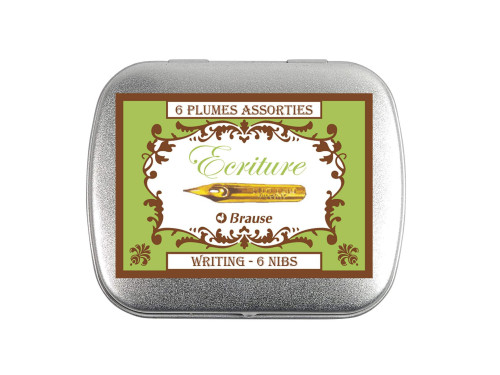 Set of Writing nibs in metal case - Brause - 6 pcs