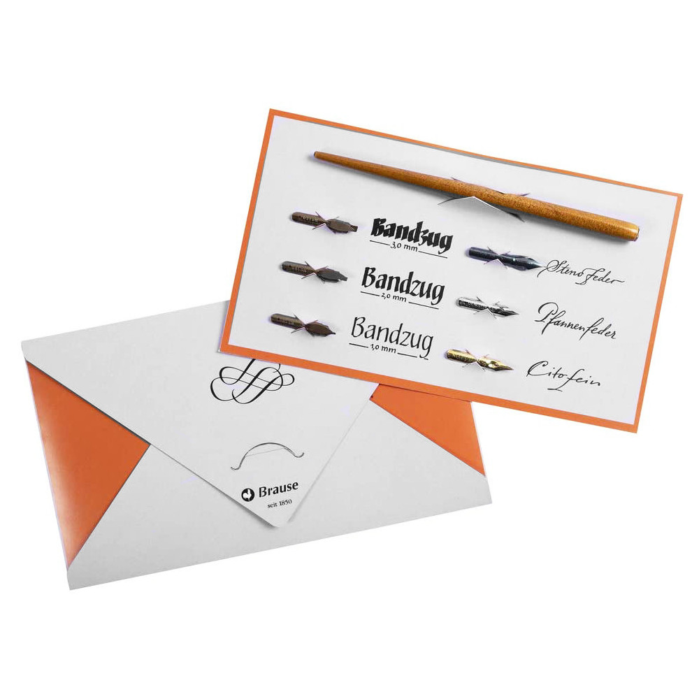 Calligraphy Gift Set with nibs and nib holder 01 - Brause - 7 pcs