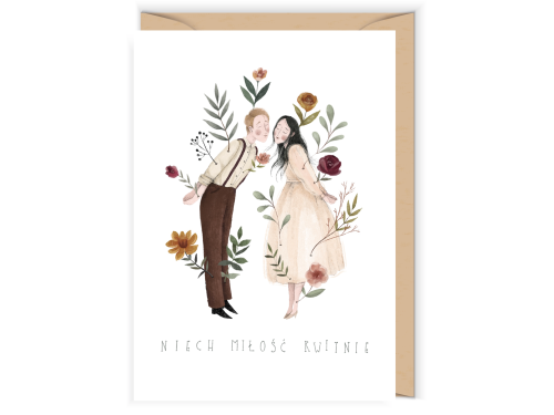 Greeting card - Cudowianki - Niech miłość kwitnie, 12 x 17 cm