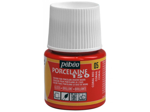 Farba do porcelany Porcelaine 150 - Pébéo - Coral Red, 45 ml