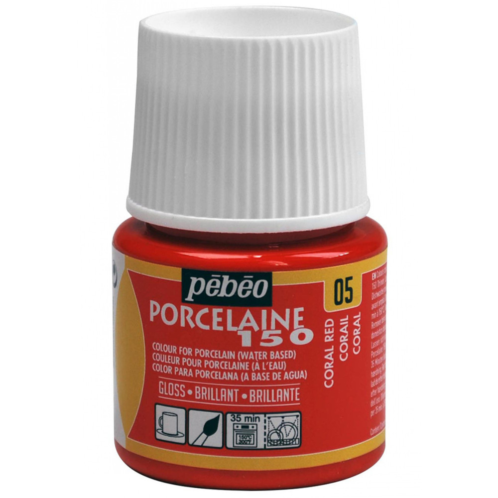 Farba do porcelany Porcelaine 150 - Pébéo - Coral Red, 45 ml