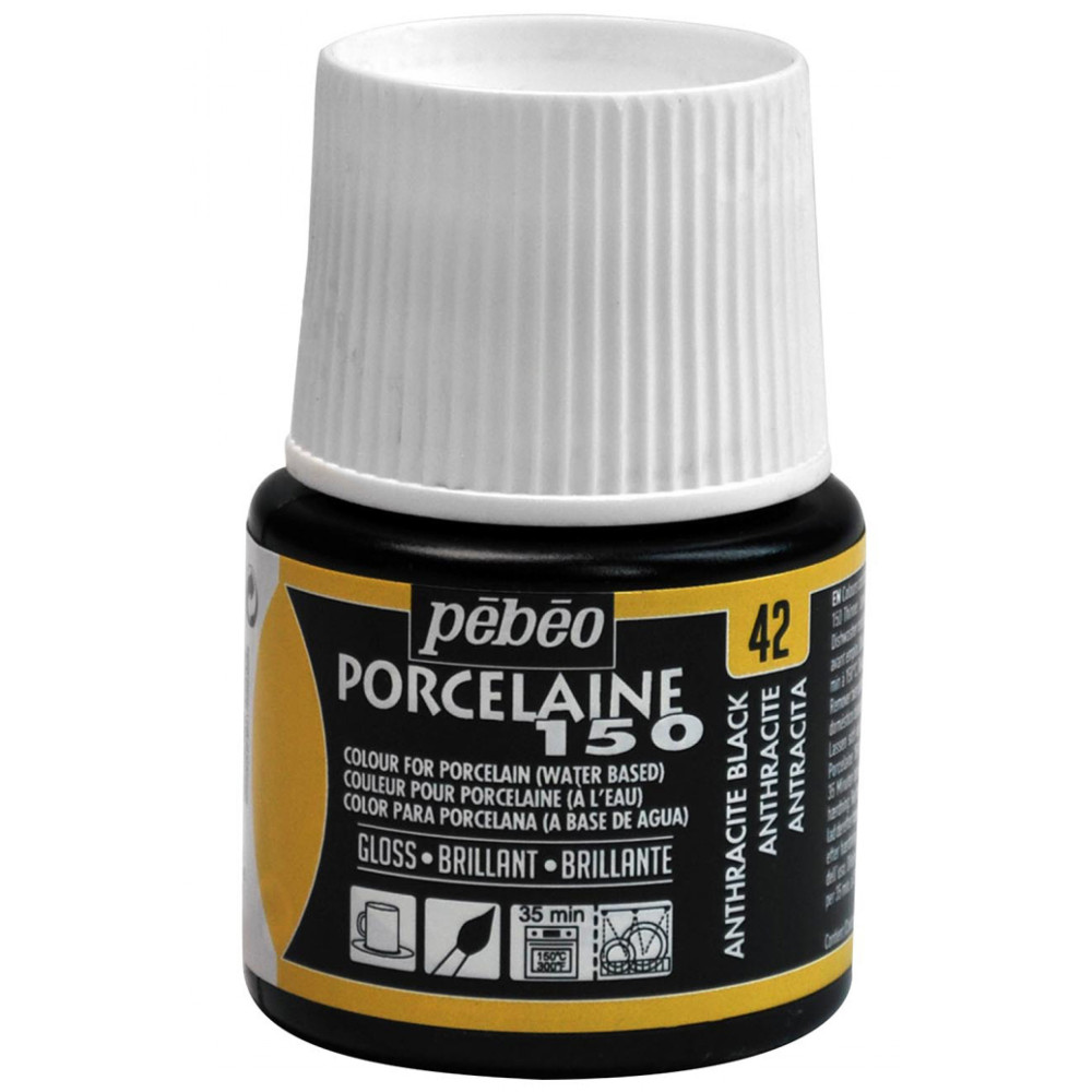 Paint for porcelain Porcelaine 150 - Pébéo - Anthracite Black, 45 ml