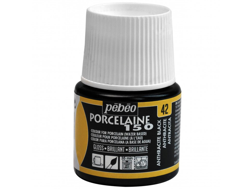 Farba do porcelany Porcelaine 150 - Pébéo - Anthracite Black, 45 ml