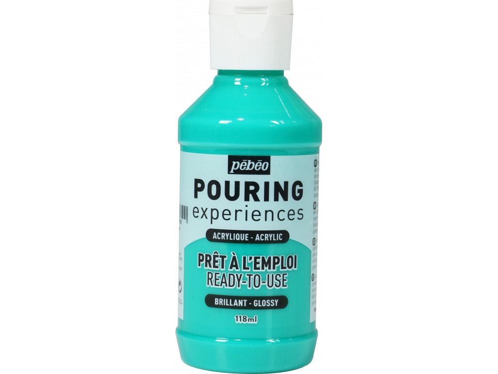Farba akrylowa do pouringu Pouring Experiences - Pébéo - Water Green, 118 ml