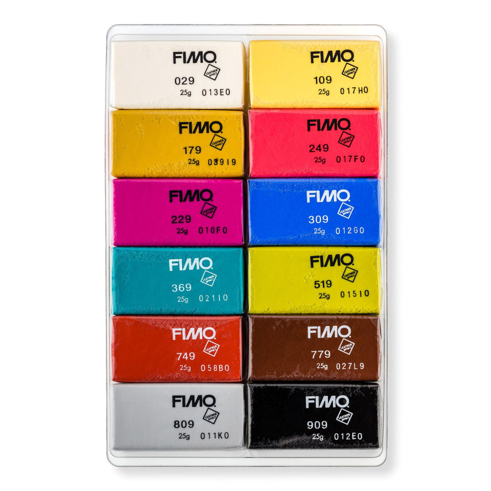 Set of Fimo Leather Effect modelling clay - Staedtler - 12 colors x 25g