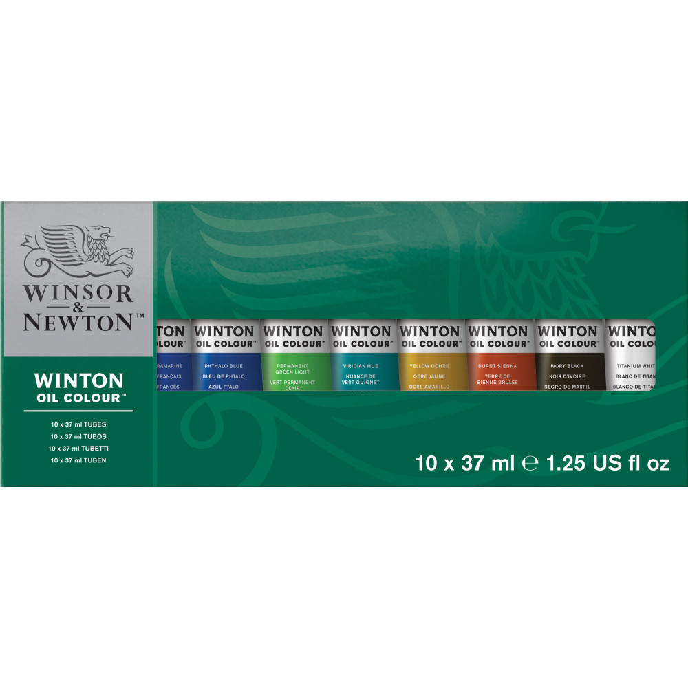 Set of Winton Oil Colour paints - Winsor & Newton - 10 pcs x 37 ml