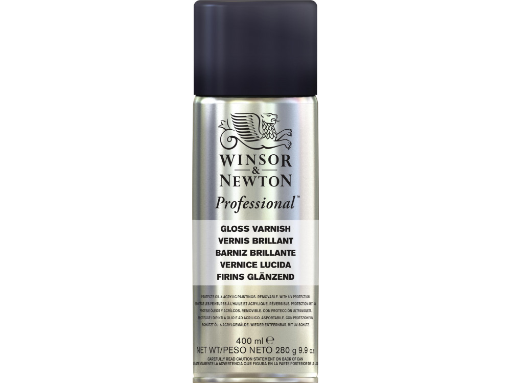 Werniks błyszczący w sprayu Gloss Varnish Professional - Winsor & Newton - 400 ml