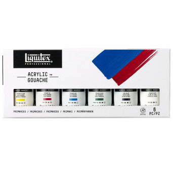 Liquitex Acrylic Gouache 6-Piece Primaries Set - 22ml