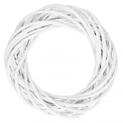 Braided rattan wreath, base for garlands - white, 50 cm