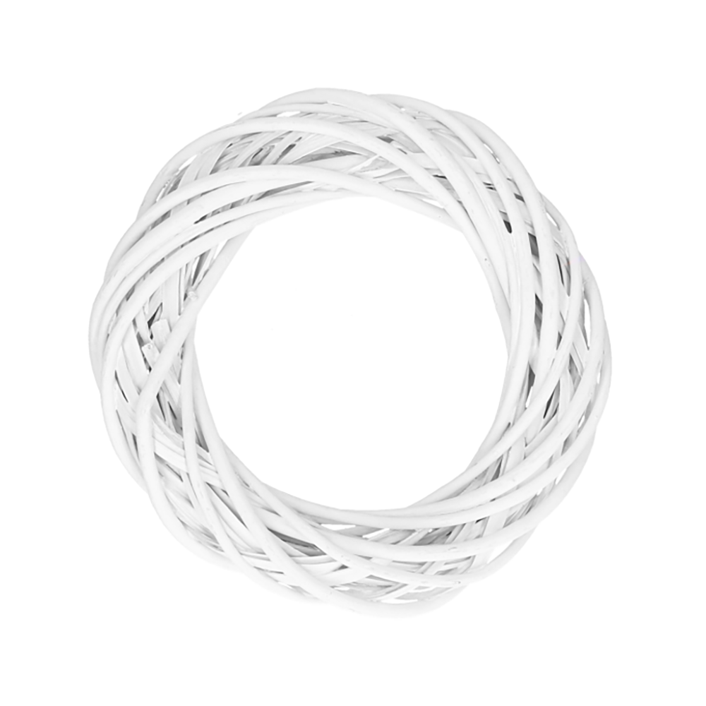 Braided rattan wreath, base for garlands - white, 50 cm