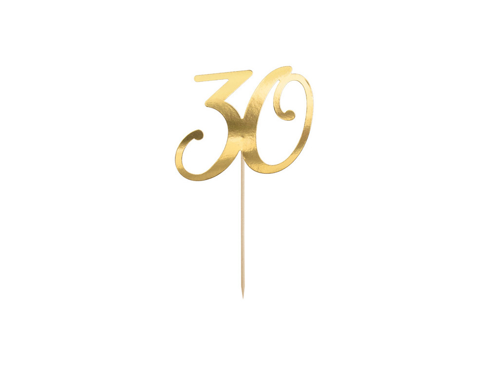 Cake topper 30 - gold, 20,5 cm