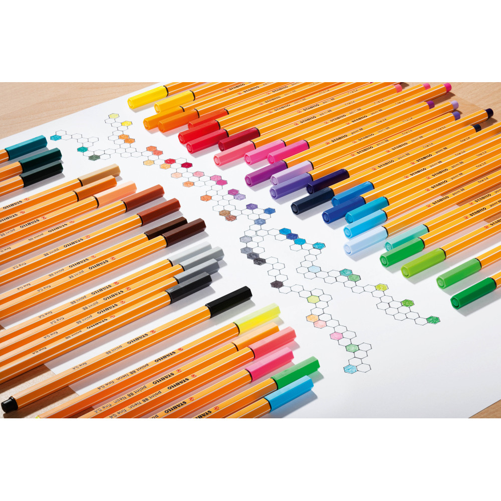 Set of point 88 fineliners - Stabilo - 6 colors