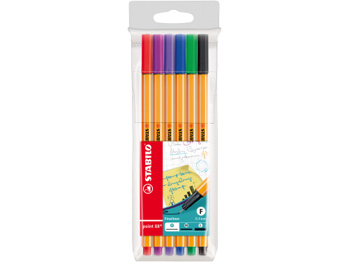 Set of point 88 fineliners - Stabilo - 6 colors