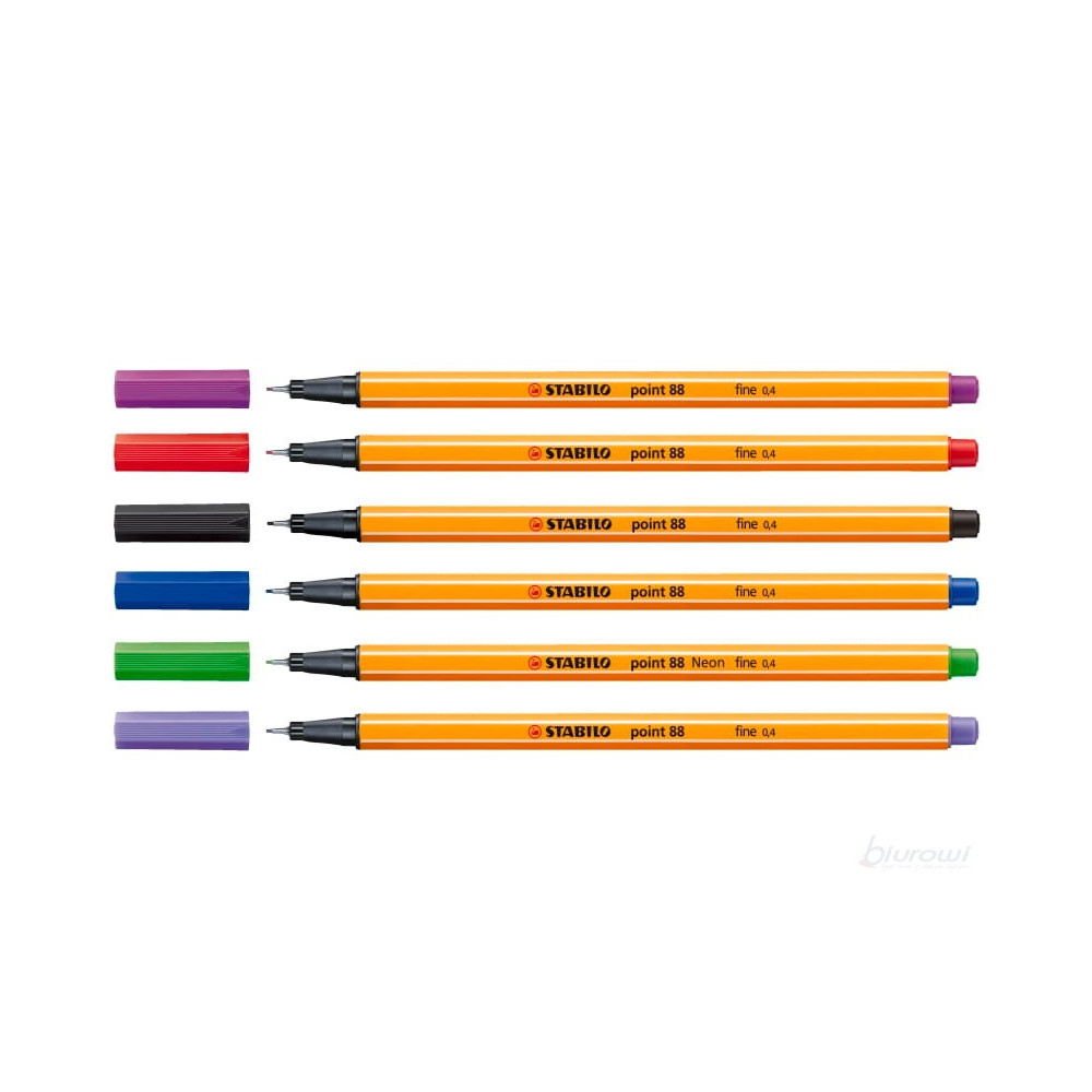 Set of point 88 fineliners - Stabilo - 6 colors