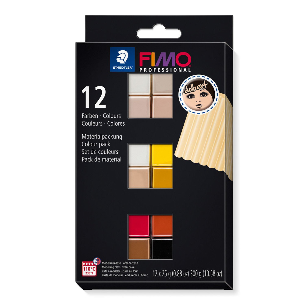 Set of Fimo Doll Art modelling clay - Staedtler - 12 colors x 25 g