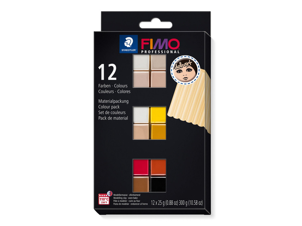 Set of Fimo Doll Art modelling clay - Staedtler - 12 colors x 25 g
